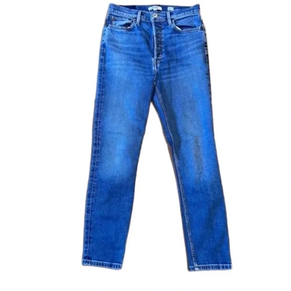 RE/DONE 90’s High Rise Ankle Crop Denim Jeans Button Fly size 28 - Picture 2 of 7